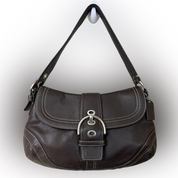 Coach Dark Brown Leather Shoulder Bag: F10910 - Picture 1 of 13